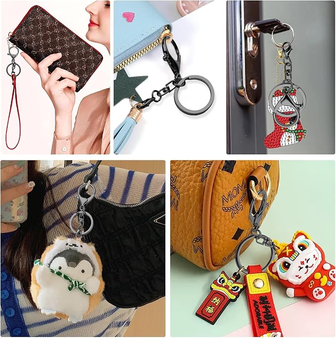 Gkeygo 10 Pack a Set Metal Lobster Claw Clasps and Key Rings, Key Chain - Image 6