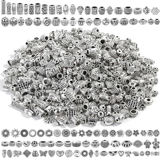 500 Pcs Bracelet Spacer Beads, Earring Making DIY Jewelry Accessories by cridoz