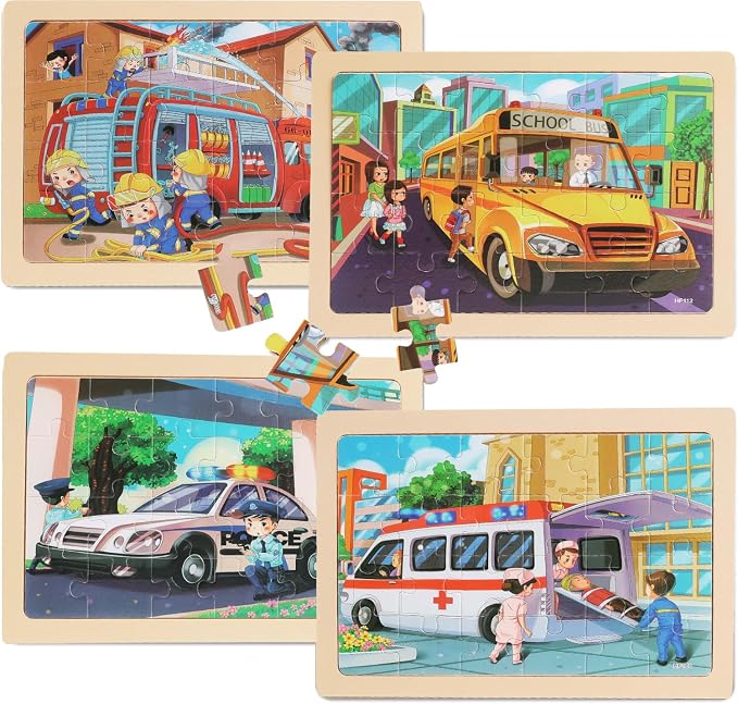 Puzzles for Kids Ages 4-6, 4 Packs 24 Piece Wooden Jigsaw Puzzle for Toddlers - Image 3