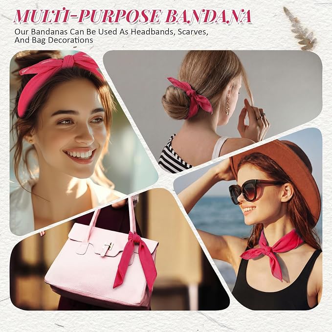 Suhine 100% Cotton Solid Bandanas Blank Bandanas Multifunctional Headband Scarf - Image 4