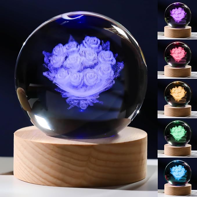 3D Rose Crystals Ball 60mm by Unknown