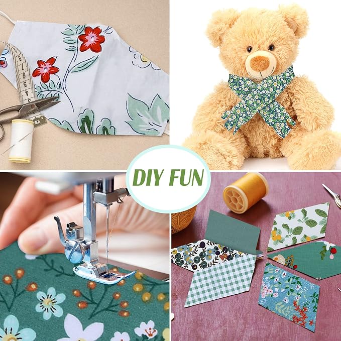 Hosuly 40 Pcs Blue Green Floral Jelly Fabric - Image 6