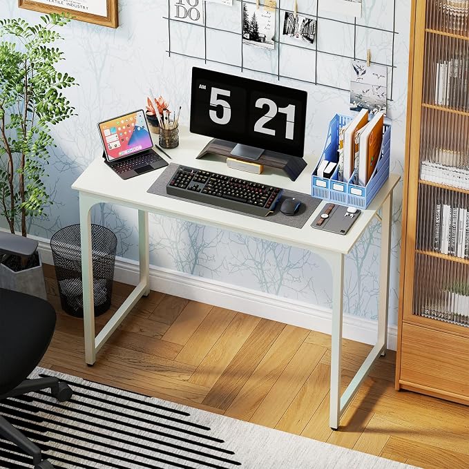 PayLessHere | 39 Inch Computer Desk | White | Office Desk - Image 2