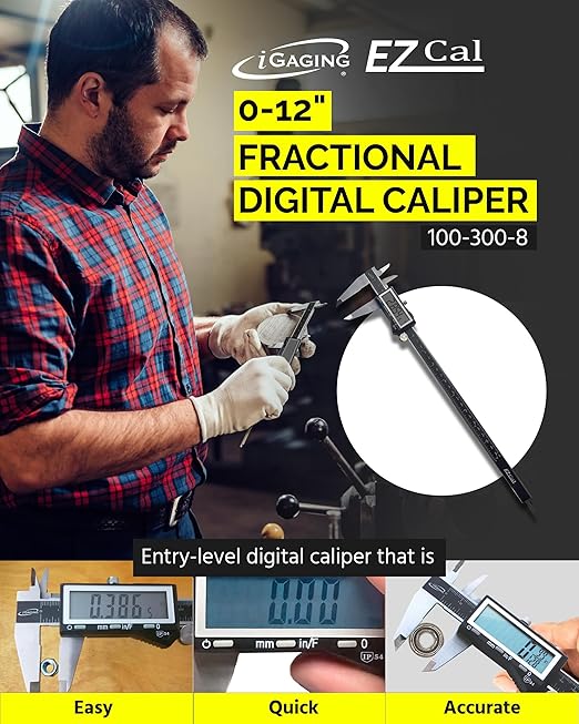 iGaging EZ CAL IP54 0-12" Super Large LCD Display Digital Caliper