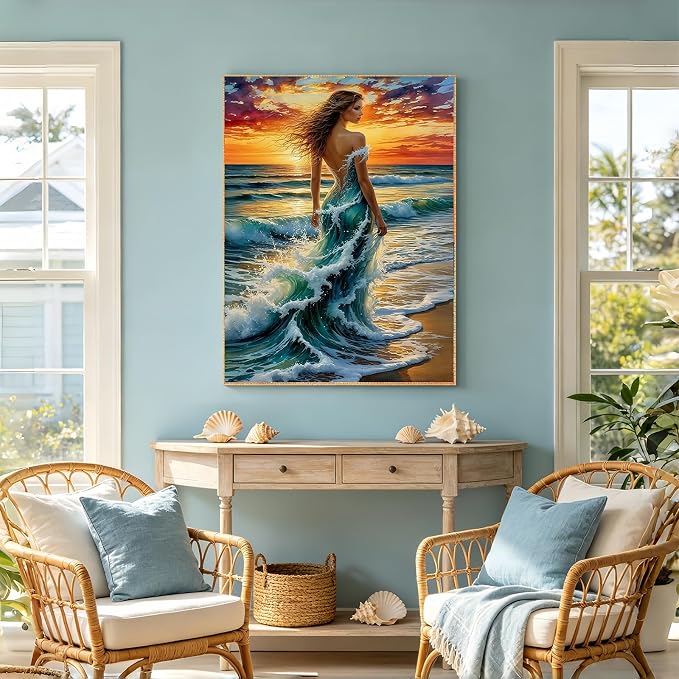 Ocean Wave Woman Diamond Painting Kit - Image 2