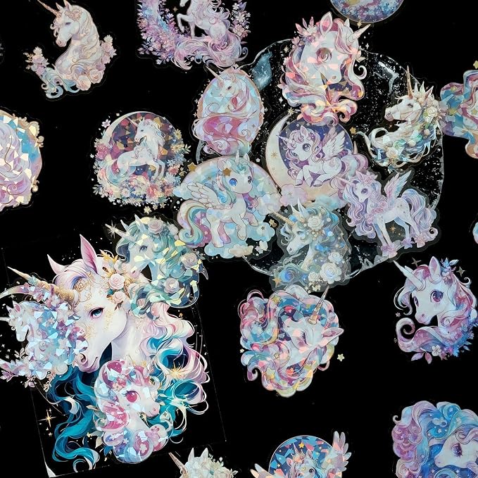 30 Pcs Sparkly Unicron Aesthetic PET Stickers - Image 7