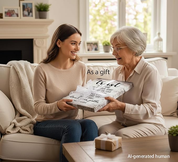 YOXORDQ Proverbs 3:5-6 Bible Verse Wall Art-Canvas Wrapping 12x16in | Trust in - Image 6