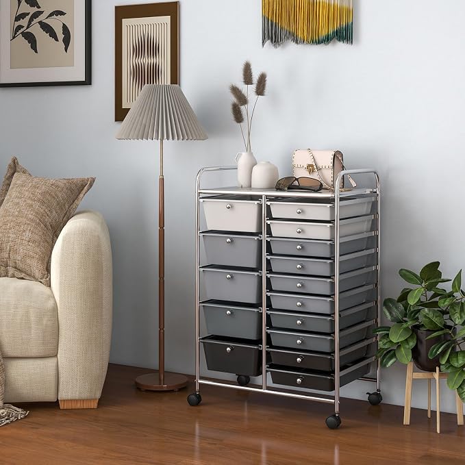 BECOMFORT 15-Drawer Rolling Cart - Image 9
