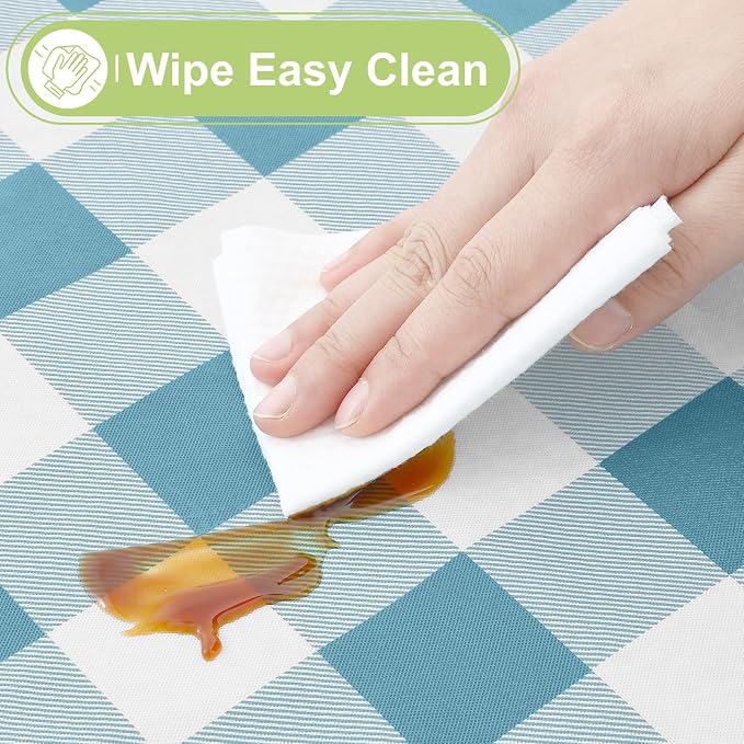 Smiry Rectangle Table Cloth, Waterproof Vinyl Tablecloths - Image 3