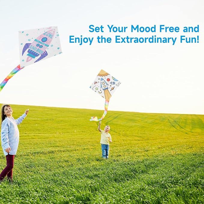 DIY Blank Kites for Kids, Bulk Kites for DIY Decorating Coloring, Kite Making - Image 2