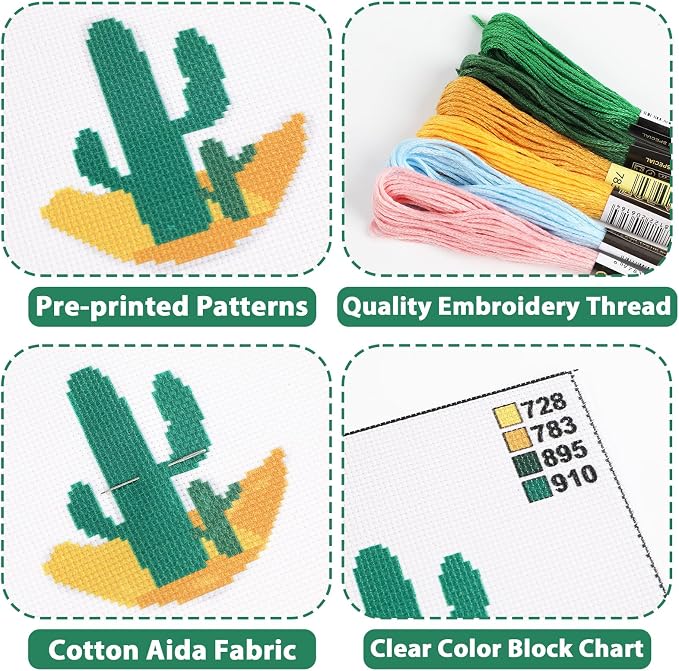 ZOIIWA 6PCS Cross Kits for Beginners DIY Embroidery Kit for Adults Boho Cross - Image 4