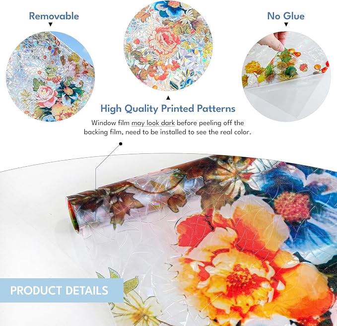 ADD.HERES Window Privacy Film, Stained Glass Decorative Static Cling, Removable - Image 6