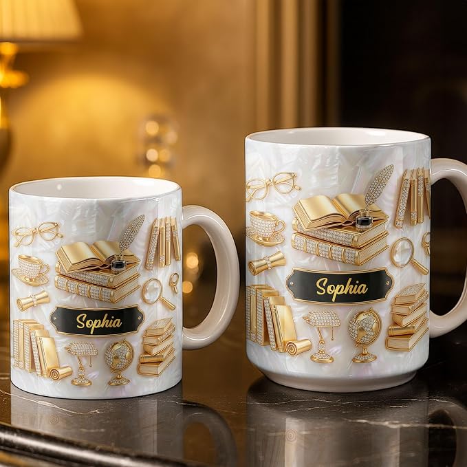 Personalized Book Lover Mug for Women, Custom Bookish Coffee Mug for Readers - Image 4