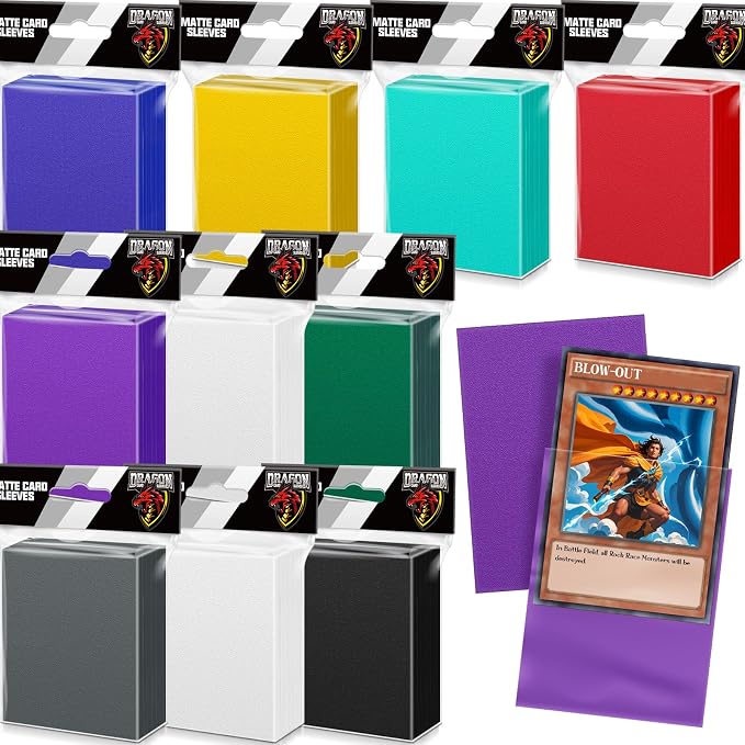 1000Pcs Trading Card Sleeves, 10 Colors Top Loading Sleeves by Kitoyz