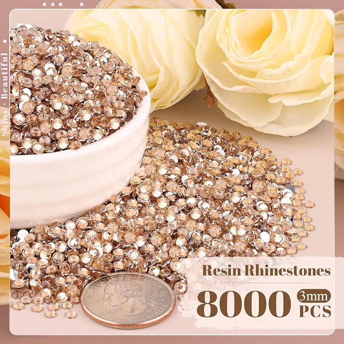 8000PCS 3mm Resin Rhinestones Bulk - Image 2