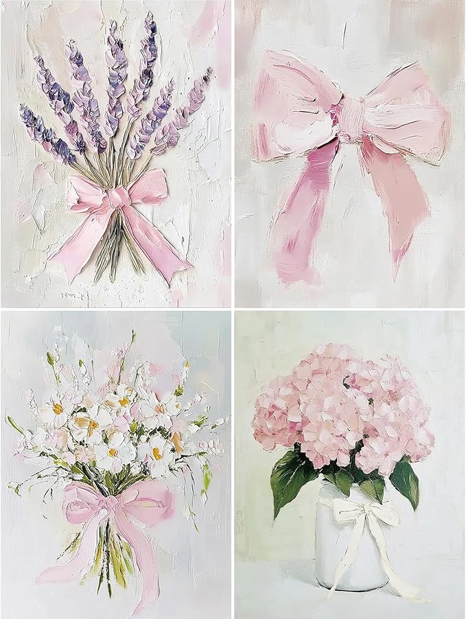 4 Pack Pink Coquette Bow Diamond Art Kits by LEZHIJIA
