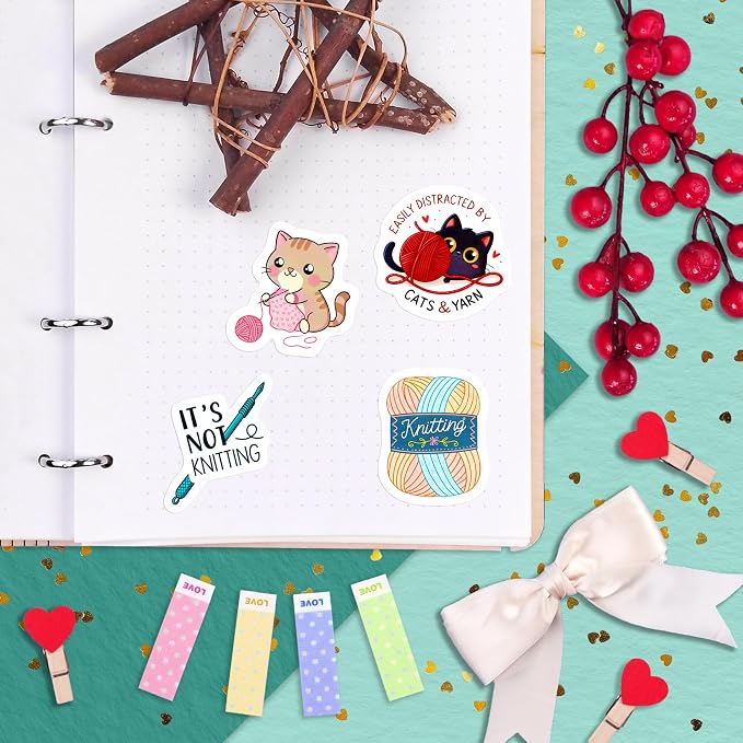 100Pcs Crochet Stickers for Water Bottle, Laptop - Image 7