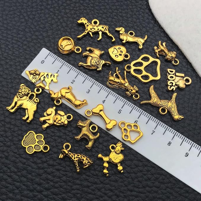 WOCRAFT 60pcs Antique Gold Dogs Charms - Image 4