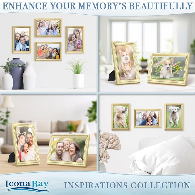 Icona Bay 4x6 Picture Frames, 6 Pack, Contemporary, Inspirations | These Icona - Image 4