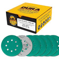 Dura-Gold Premium 1000 Grit 5" Green Film Sanding Discs, 8-Hole Pattern, Box of 50 - Dustless Hook & Loop Backing Sandpaper for DA & Random Orbital Sander, Detail Color Sand Auto Paint Wood Furniture