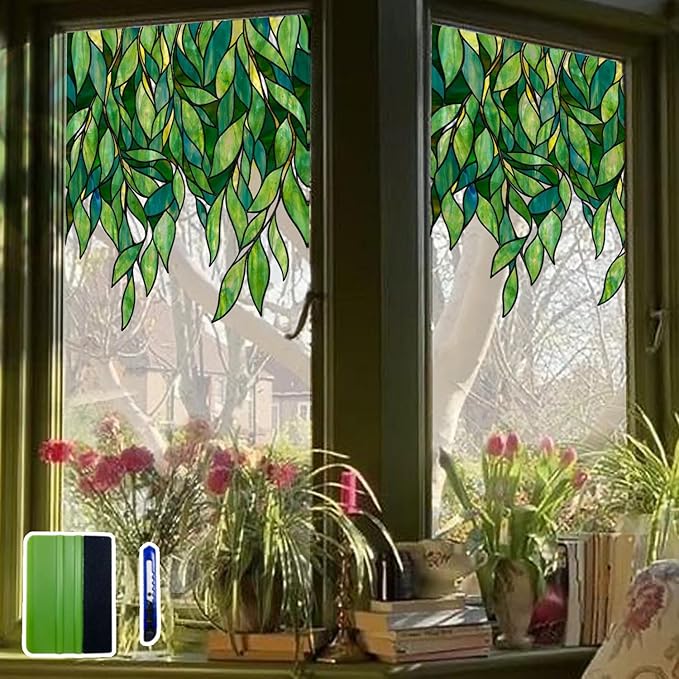 Original Hand Drawn Faux Stained Glass Window Hanging Clings by ChicSkin