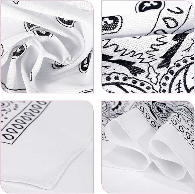 20/40 Pcs White Bandanas for Tie Dye DIY Blank Cotton Bandanas Plain - Image 4