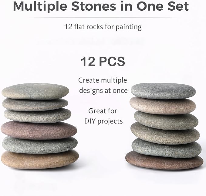 ROCART 24 PCS Large 3.35-4.15" Smooth Natural River Rocks - Image 5
