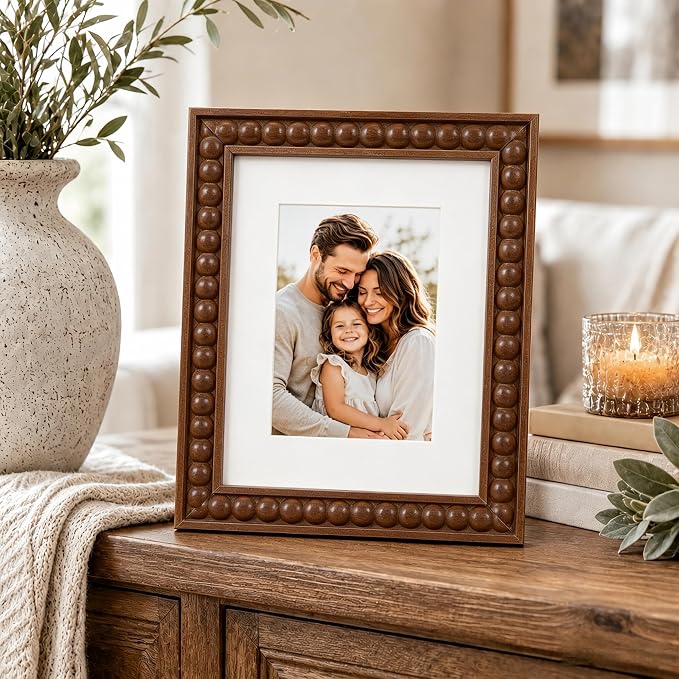 Solid Wood 8.5x11 Picture Frame Beaded Frame - Image 2