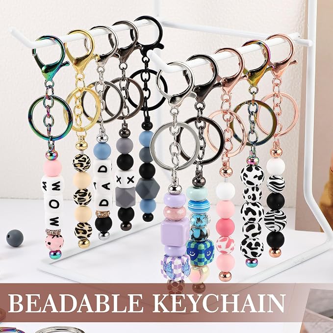 Tondiamo 24 Pcs Beadable Keychain Bars Bulk Beads - Image 2