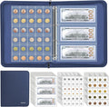400-Pocket Fireproof Coin Collection Book & 36 Paper Money Organizer Binder | by Hontom