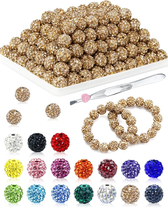 120PCS FIVEIZERO Light Brown Rhinestone Beads by FIVEIZERO