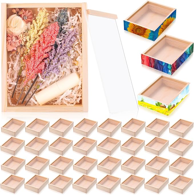Thyle 36 Pcs Unfinished Wood Display Boxes by Thyle