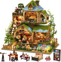 DIY Miniature House Kit with LED Lights, Forest Adventure Wooden Mini House by LogicTwist