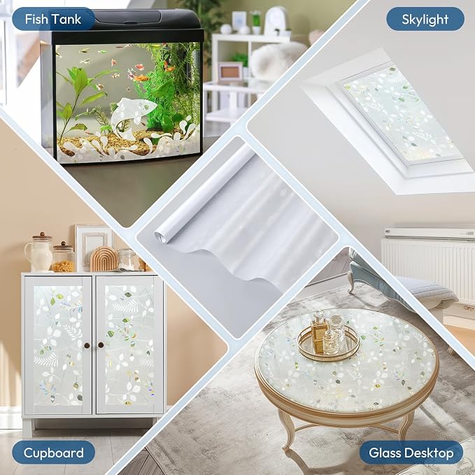 rabbitgoo Window Privacy Film, Frosted Glass Window Film, 35.4" x 78.5" | 3D - Image 9