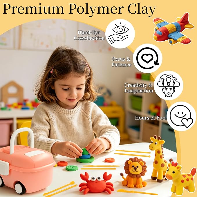 148 Pcs Polymer Clays 62 Bright Colors Oven Bake Clay Non-Sticky Modeling Clay - Image 6