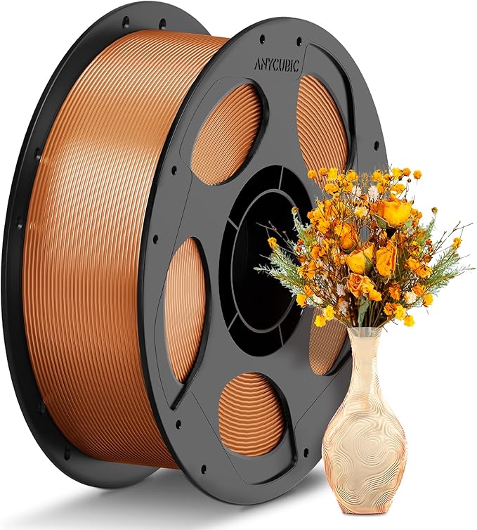 ANYCUBIC PETG Filament 1.75mm, 3D Printer Filament, Translucent and Vibrant, Dimensional Accuracy +/- 0.02mm, Print with Most FDM 3D Printers, 1KG Reusable Spool, Clear Brown