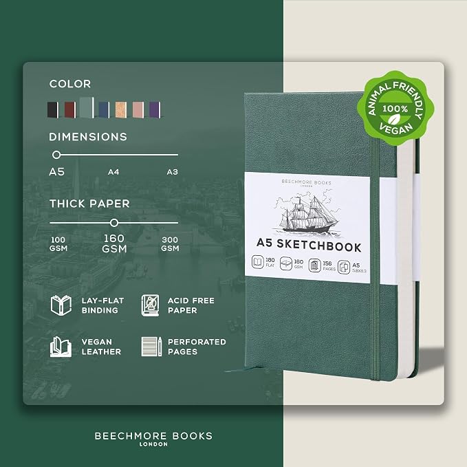 BEECHMORE BOOKS A5 Mixed Media Sketchbook - Image 2