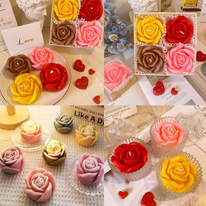 3 PCS 3D Rose Silicone Molds, 3D Flower Candle Mold Soap Candle Resin | - Image 8