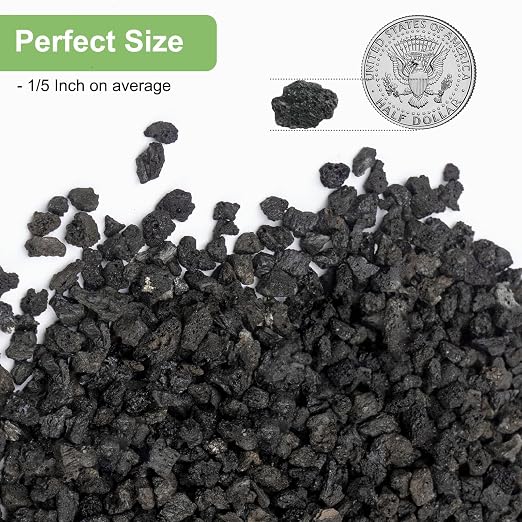 Pulovin 2.5lbs Lava Rocks for Plants, 1/5 Inch Black Gravel for Succulent - Image 2