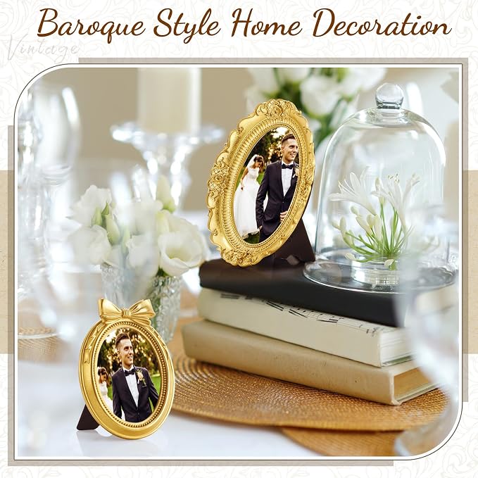 Vicenpal 3 Pcs Tiny Picture Ornate Frames 2.5 x 3.5, 4 x 6, 5 x 7 Inch Small - Image 4