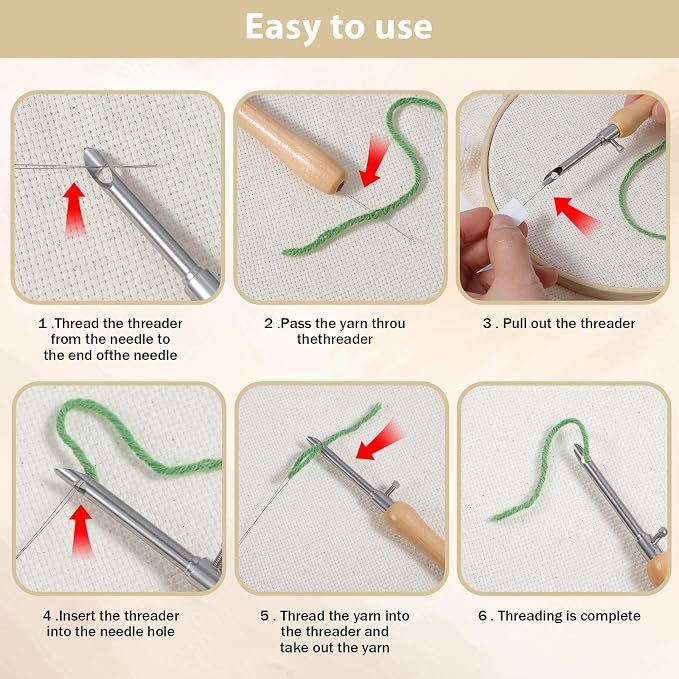5 Pcs Punch Needle Tool, Adjustable Embroidery Punch Needle Set - Image 3