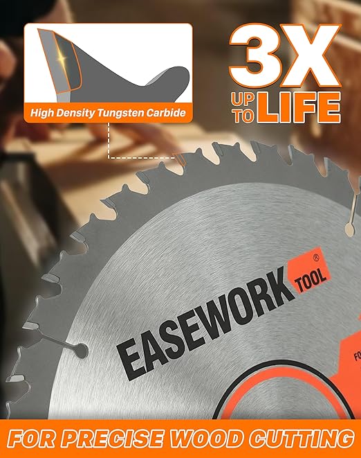6-1/2 Inch Circular Saw Blade, 40T, 5/8" Arbor, ATB Carbide Teeth, 3-Pack, Precise Crosscutting for Softwood & Hardwood, Fits DEWALT DCS391B, DCS565B, DWA161240, Diablo D0641X
