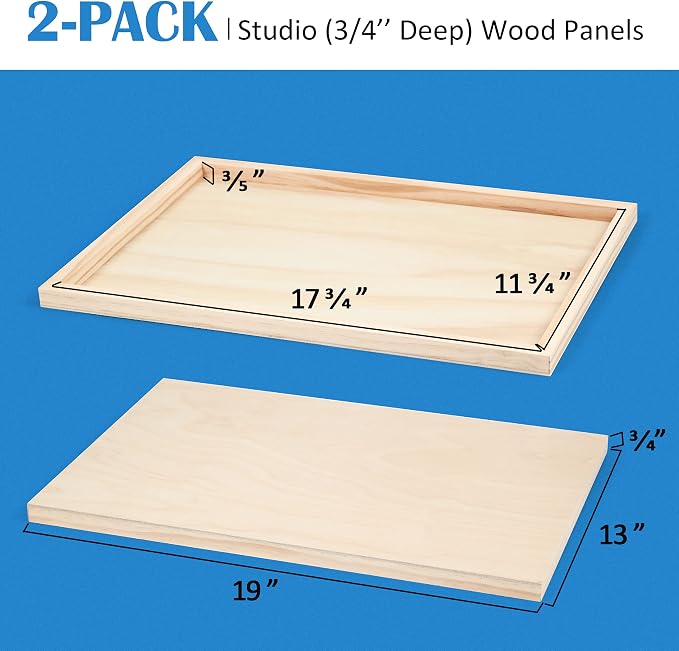 Falling in Art 2 Pack 13x19 Unfinished Birch Wood Panels Kit - Image 5