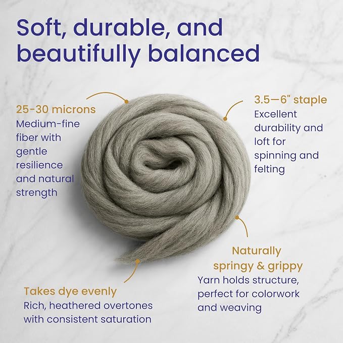 Revolution Fibers Corriedale Wool Roving 1 lb - Image 2