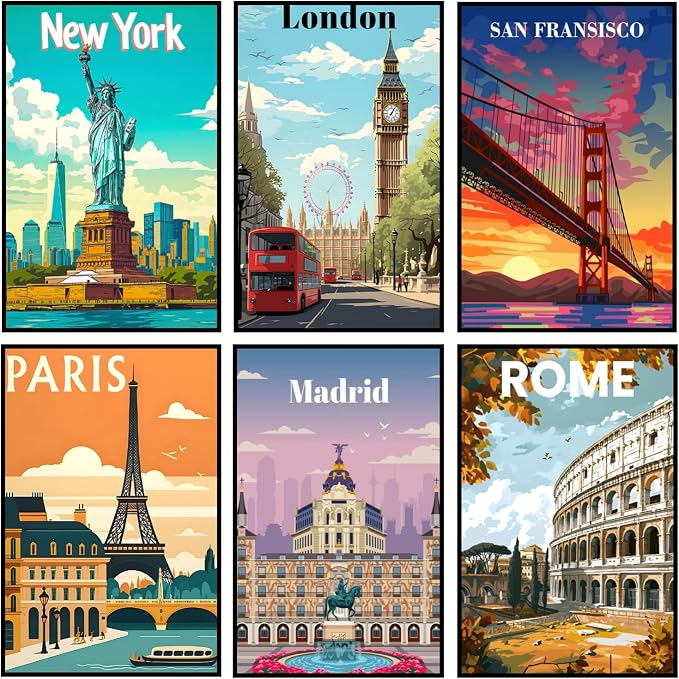 CHWGLFGG Travel City Paint by Numbers Kit by CHWGLFGG