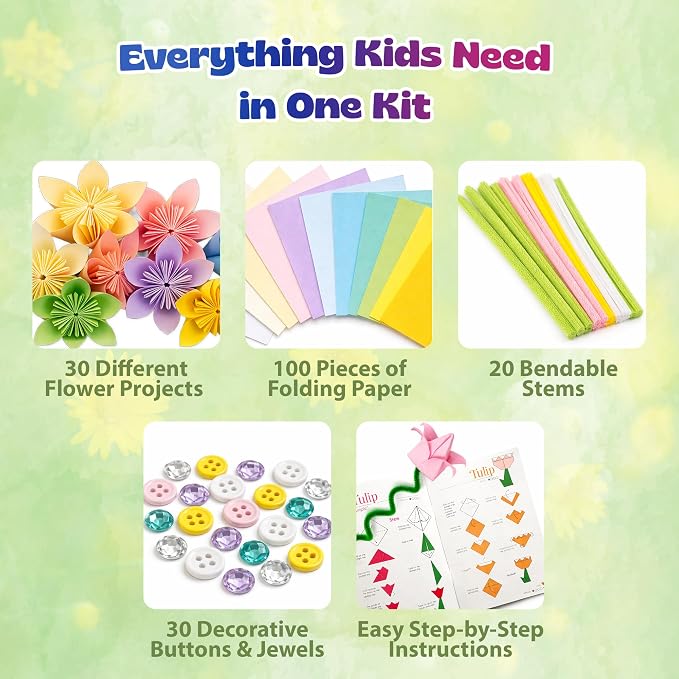 Pinwheel Crafts Flower Origami Kit - Image 6