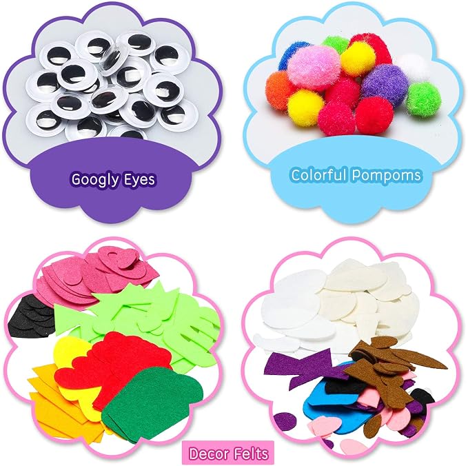 WATINC 6Pcs Hand Puppet Making Kit, Art Craft Felt Sock Puppet Toys, Creative - Image 2