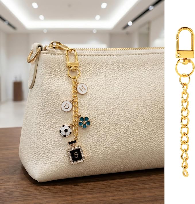 20pcs Gold Keychain Making Kit, Key Ring Swivel Snap Hook Chains, Alloy - Image 4