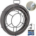 VEVOR Drain Cleaning Cable 50 Feet x 3/8 Inch Solid Core Cable Sewer Cable Drain Auger Cable Cleaner Snake Clog Pipe Drain Cleaning Cable Drain Auger Snake Pipe