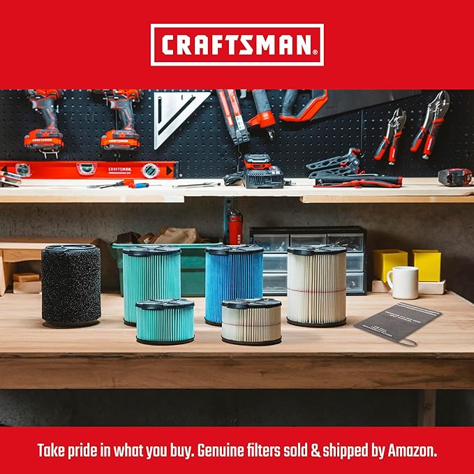 CRAFTSMAN CMXEVBE17596 20 Gallon 6.5 Peak HP Heavy Duty Wet/Dry Shop Vacuum with Filter, Dust Bag, Hose, Attachments and CMXEVBE17678 1.75 Peak HP Wet/Dry Shop Vac Powerhead with Filter Bag and Hose